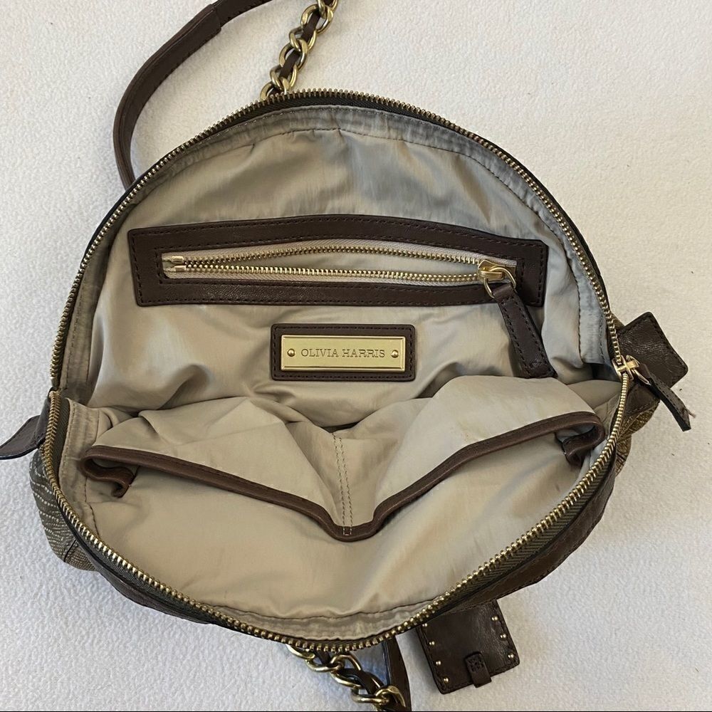 Olivia Harris Brown Leather Shoulder Bag - Picture 6 of 7